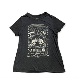 Johnny Cash Casual grey wash tee shirt size medium